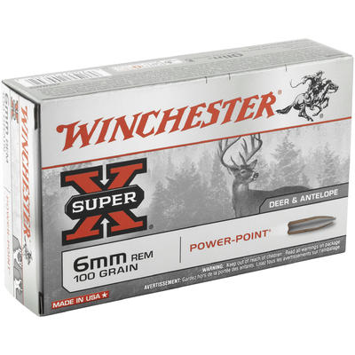 Winchester Ammo Super-X 6mm Remington 100 Grain Po