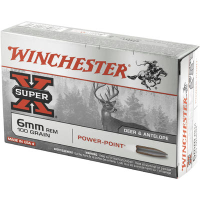 Winchester Ammo Super-X 6mm Remington 100 Grain Po