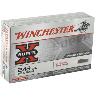 Winchester Ammo Super-X 243 Winchester 80 Grain PS