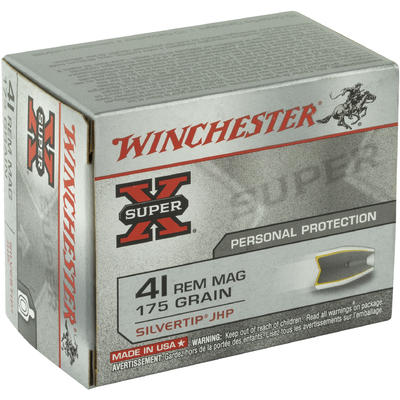 Winchester Ammo Super-X 41 Magnum 175 Grain Silver Winchester Ammo Super-X 41 Magnum 175 Grain Silver