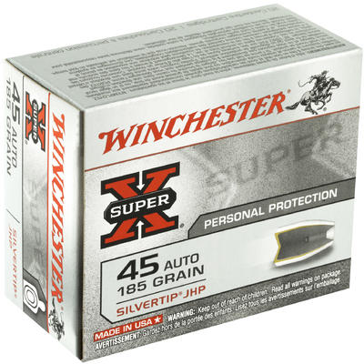 Winchester Ammo Super-X 45 ACP 185 Grain Silvertip Winchester Ammo Super-X 45 ACP 185 Grain Silvertip