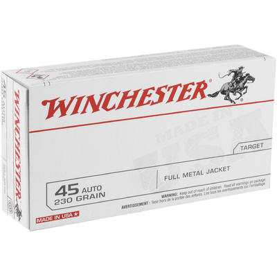Winchester Ammo Best Value 45 ACP 230 Grain FMJ 50 Winchester Ammo Best Value 45 ACP 230 Grain FMJ 50