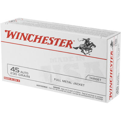 Winchester Ammo Best Value 45 ACP 230 Grain FMJ 50 Winchester Ammo Best Value 45 ACP 230 Grain FMJ 50