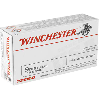 Winchester Ammo Best Value 9mm 115 Grain FMJ 50 Ro
