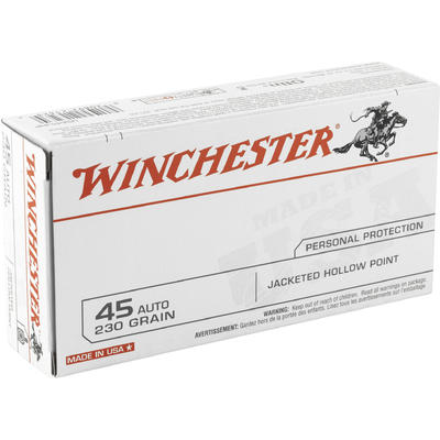 Winchester Ammo Best Value 45 ACP 230 Grain JHP 50 Winchester Ammo Best Value 45 ACP 230 Grain JHP 50