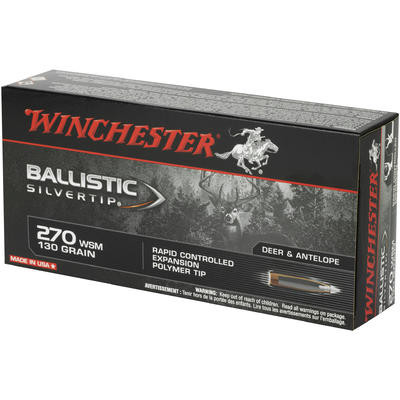 Winchester Ammo Supreme 270 WSM 130 Grain Silverti