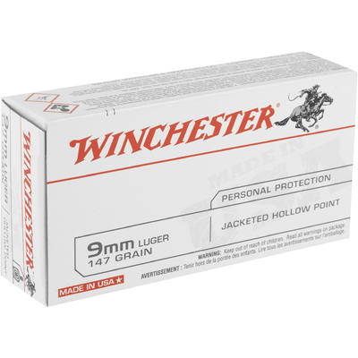 Winchester Ammo Best Value 9mm 147 Grain JHP 50 Ro