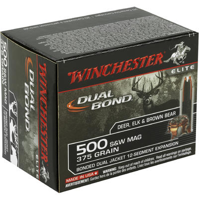 Winchester Ammo Elite Dual Bond 500 S&W JHP 35 Winchester Ammo Elite Dual Bond 500 S&W JHP 35