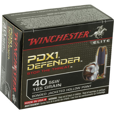 Winchester Ammo Elite PDX1 Defender 40 S&W Bon