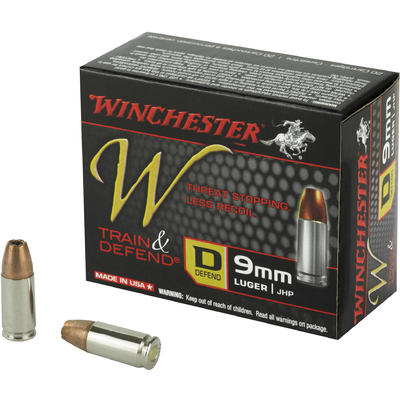 Winchester Ammo Defend 9mm JHP 147 Grain 20 Rounds