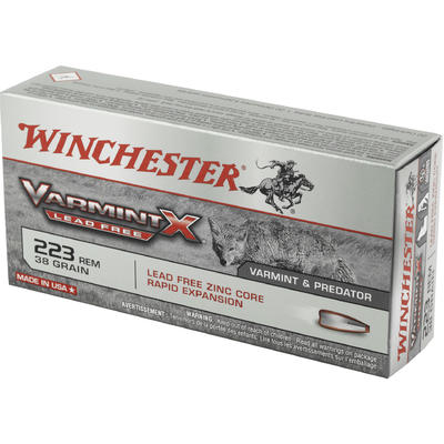 Winchester Ammo Varmint-X 223 Remington 38 Grain L Winchester Ammo Varmint-X 223 Remington 38 Grain L
