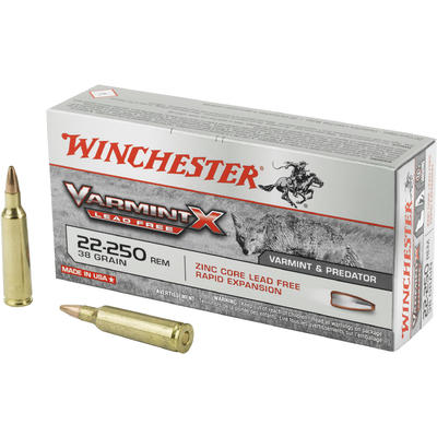 Winchester Ammo Varmint-X 22-250 Remington 38 Grai