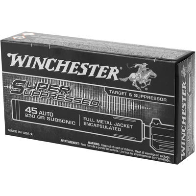 Winchester Ammo Suppressed 45 ACP 230 Grain FMJ 50