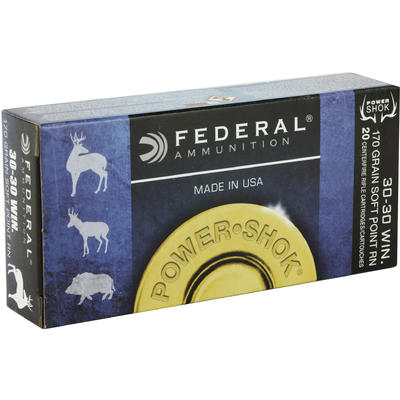 Federal Ammo Power-Shok 30-30 Winchester SP RN 170