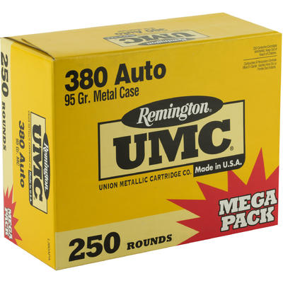 Remington Ammo UMC 380 ACP Metal Case 95 Grain 250