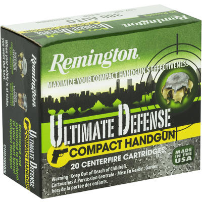 Remington Ammo Compact 380 ACP 102 Grain JHP 20 Ro