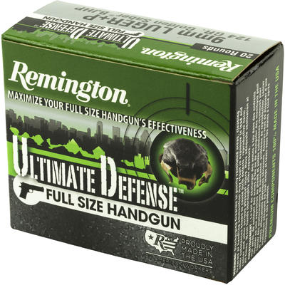 Remington Ammo Defense 9MM+P 124 Grain JHP 20 Roun