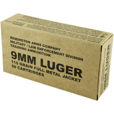 Remington Ammo Overrun 9mm 115 Grain FMJ 50 Rounds