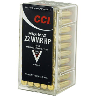CCI Rimfire Ammo Maxi Magnum .22 Magnum (WMR) JHP CCI Rimfire Ammo Maxi Magnum .22 Magnum (WMR) JHP
