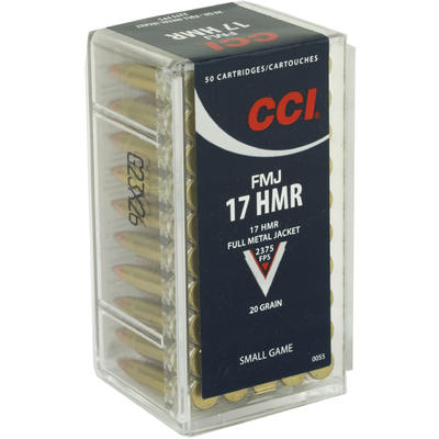 CCI Rimfire Ammo Small Game .17 HMR 20 Grain FMJ 5 CCI Rimfire Ammo Small Game .17 HMR 20 Grain FMJ 5