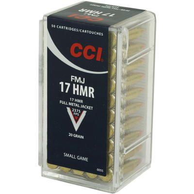 CCI Rimfire Ammo Small Game .17 HMR 20 Grain FMJ 5 CCI Rimfire Ammo Small Game .17 HMR 20 Grain FMJ 5