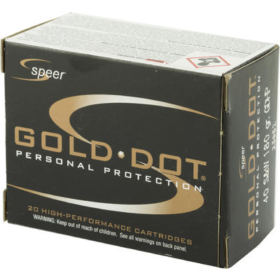 Speer Ammo Gold Dot 40 S&W 180 Grain Gold Dot Speer Ammo Gold Dot 40 S&W 180 Grain Gold Dot