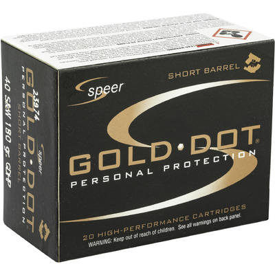 Speer Ammo Gold Dot 40 S&W Gold Dot HP 180 Gra