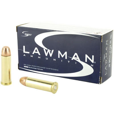 Speer Ammo Lawman 38 Special+P TMJ 158 Grain 50 Ro