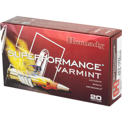 Hornady Ammo 243 Winchester V-Max 58 Grain 20 Roun Hornady Ammo 243 Winchester V-Max 58 Grain 20 Roun