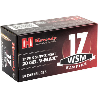 Hornady Rimfire Ammo 17 Win Super Magnum 20 Grain