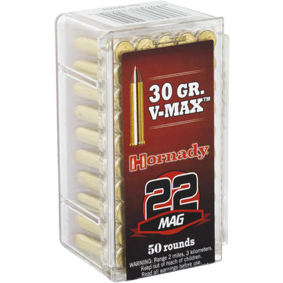 Hornady Rimfire Ammo .22 Magnum (WMR) V-Max 30 Gra