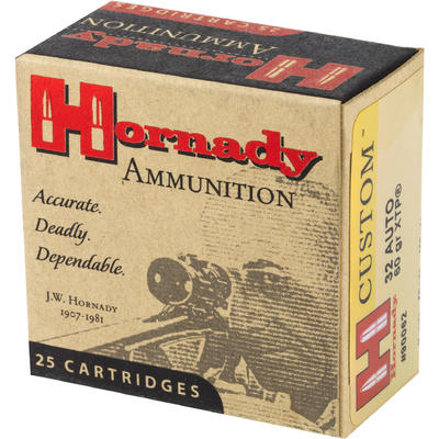Hornady Ammo 32 ACP XTP JHP 60 Grain 25 Rounds [90