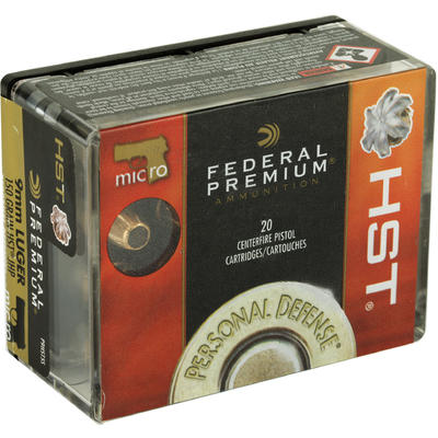 Federal Ammo 9mm 150 Grain JHP 20 Rounds [P9HST5S]