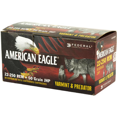 Federal Ammo American Eagle 22-250 Remington 50 Gr