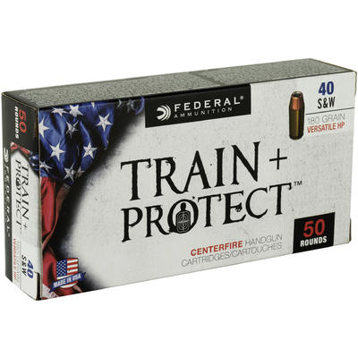 Federal Ammo Train and Protect 40 S&W 180 Grai