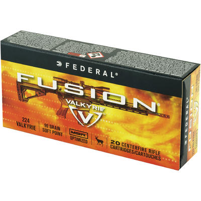 Federal Ammo Fusion 224 Valkyrie 90 Grain SP 20 Ro
