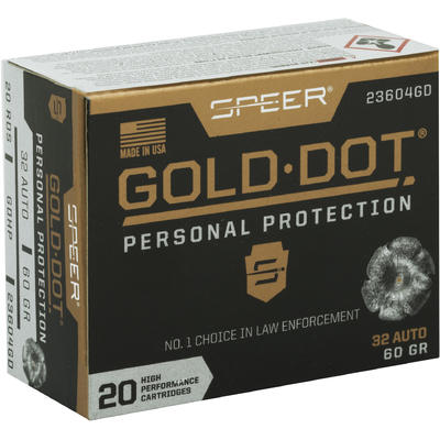 Speer Ammo Gold Dot Personal Protection 32 ACP 60