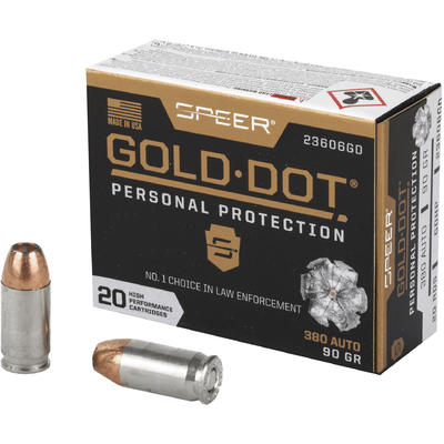 Speer Ammo Gold Dot Personal Protection 380 ACP 90