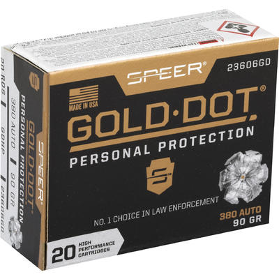 Speer Ammo Gold Dot Personal Protection 380 ACP 90