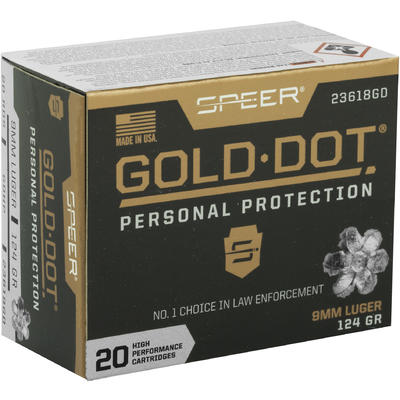 Speer Ammo Gold Dot Personal Protection 9mm 124 Gr