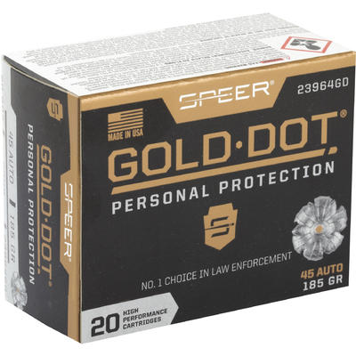 Speer Ammo Gold Dot Personal Protection 45 ACP 185