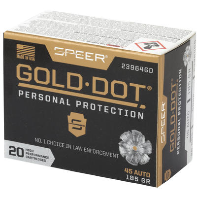 Speer Ammo Gold Dot Personal Protection 45 ACP 185