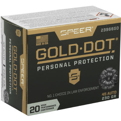 Speer Ammo Gold Dot Personal Protection 45 ACP 230