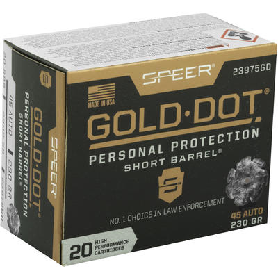 Speer Ammo Gold Dot Personal Protection 45 ACP 230
