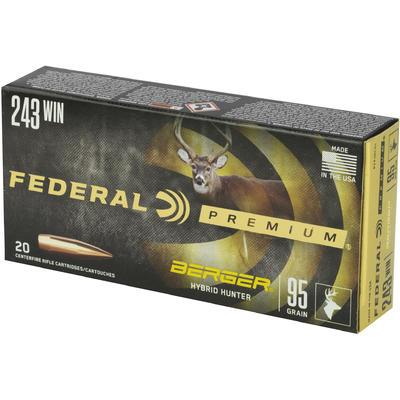 Federal Ammo 243 Winchester 95 Grain Berger Hybrid