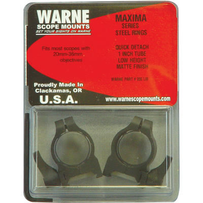 Warne Quick Release Maxima/Magnum Low 1in Dia Matt