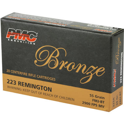 PMC Ammo Bronze Target 223 Remington FMJBT 55 Grai