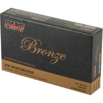 PMC Ammo Bronze 308 Winchester FMJ 147 Grain 20 Ro