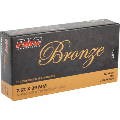 PMC Ammo Bronze AK-47 7.62x39mm FMJ 123 Grain 20 R