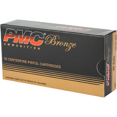 PMC Ammo Bronze 45 ACP Target 230 Grain FMJ 50 Rou